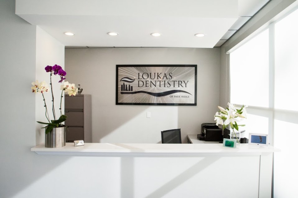 Loukas Dentistry of Park Ridge front desk and reception area