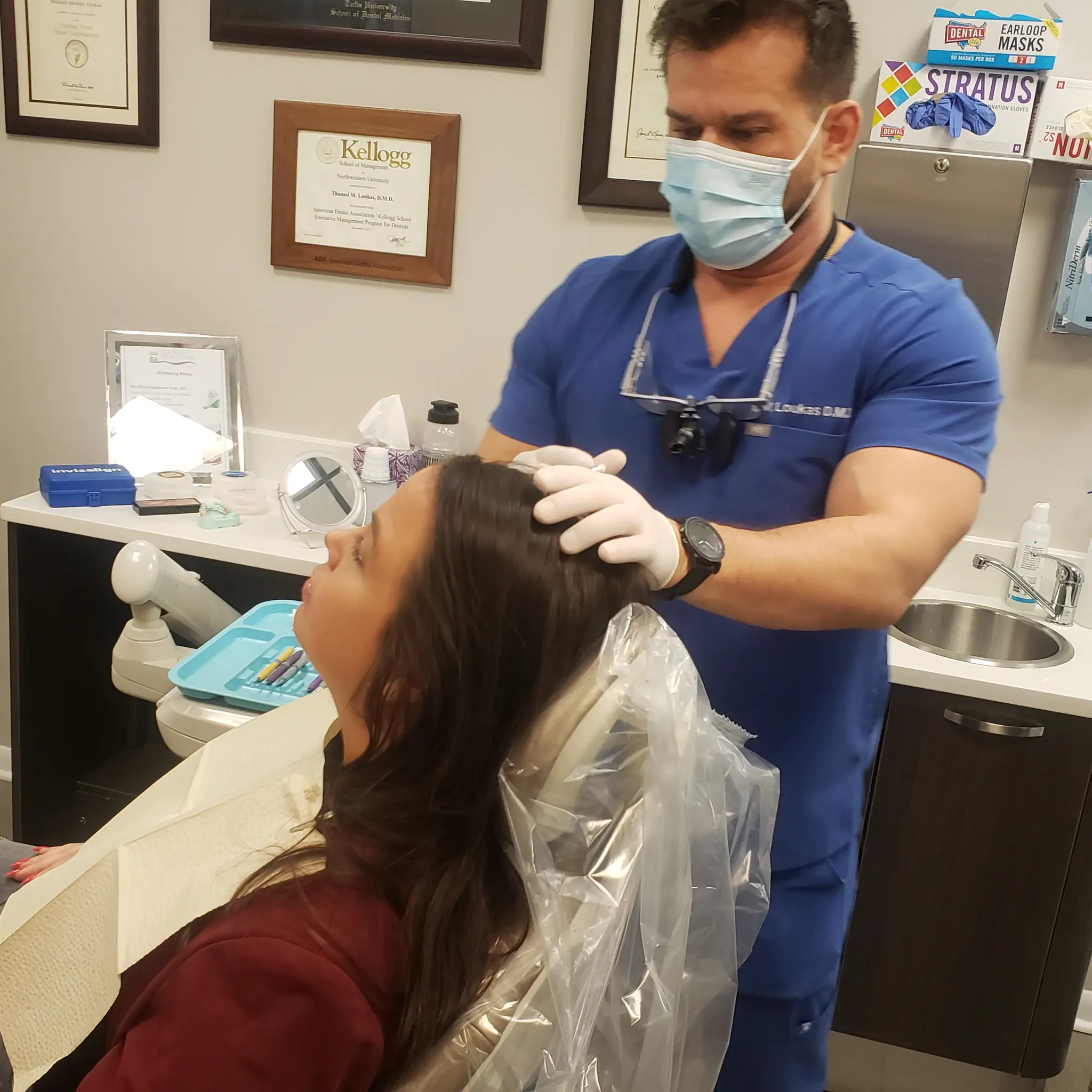 Dr. Loukas performing Botox treatment at Loukas Dentistry Park Ridge