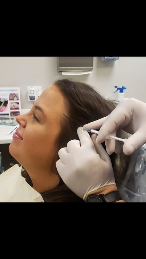 Injection points targeted for migraine headache relief with Botox, Loukas Dentistry of Park Ridge, Illinois